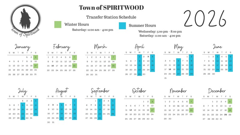 2026 Transfer Station Calendar